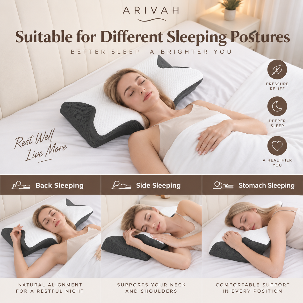 Cervical Support Pillow – Ergonomic Neck Comfort