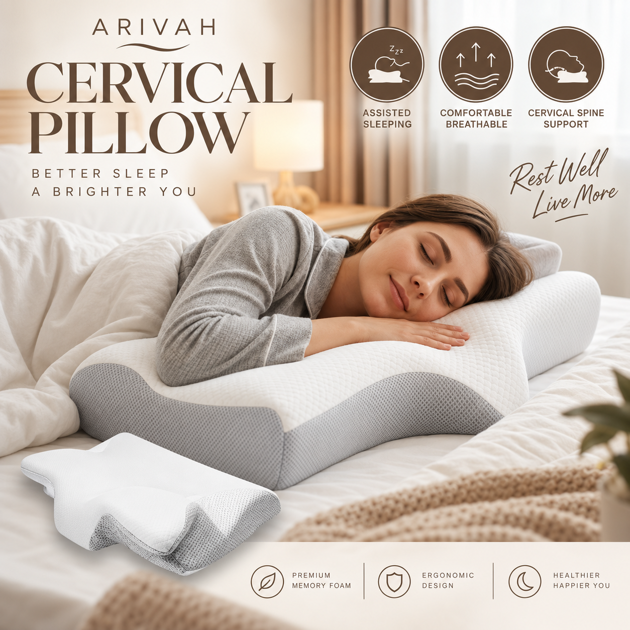 Cervical Support Pillow – Ergonomic Neck Comfort