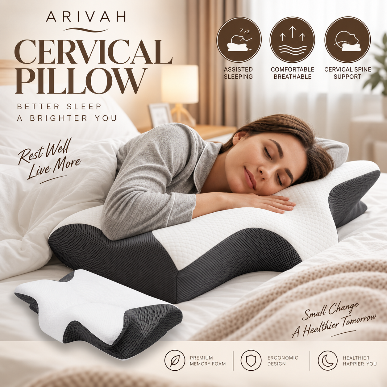 Cervical Support Pillow – Ergonomic Neck Comfort
