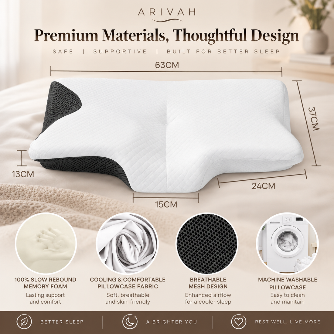 Cervical Support Pillow – Ergonomic Neck Comfort