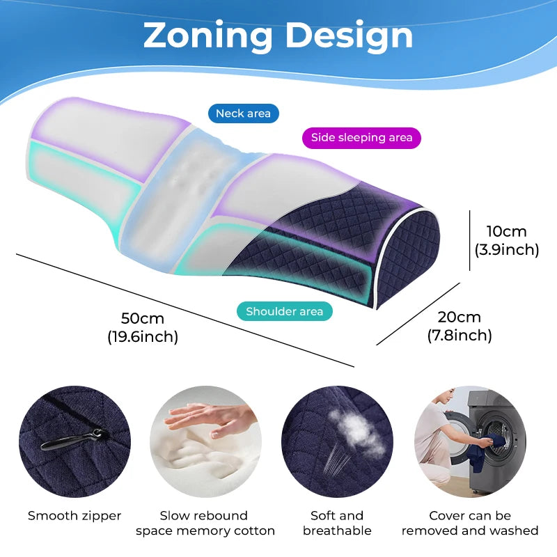 Orthopedic Neck Pillow – Breathable & Washable