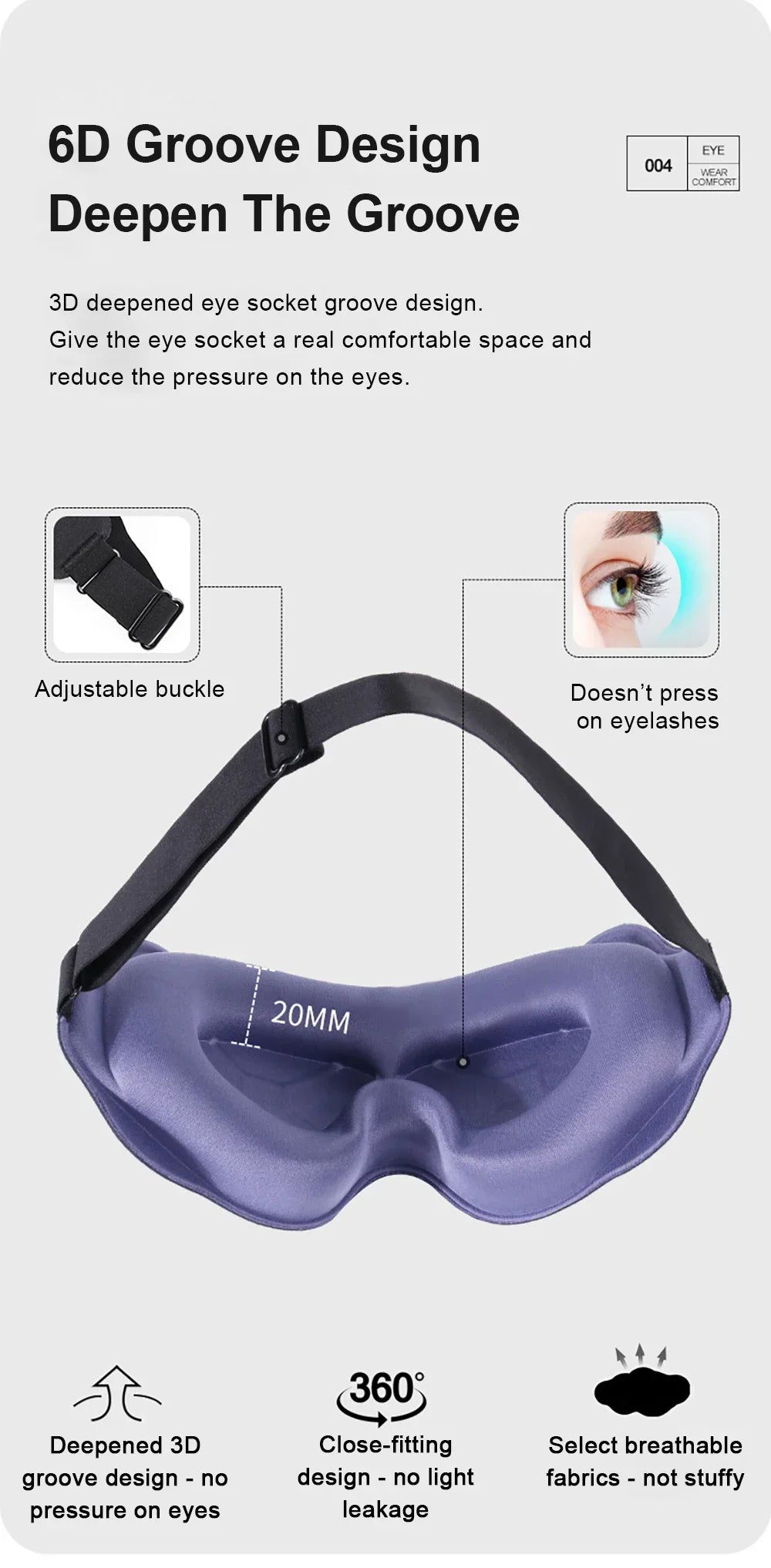 Deep Sleep Mask – Memory Foam Eye Cover